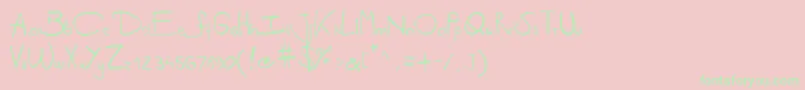 Antipirinahandscript Font – Green Fonts on Pink Background
