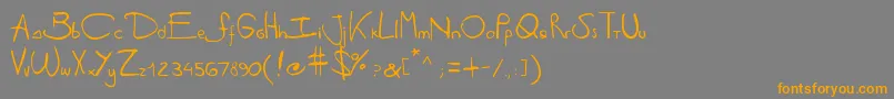 Шрифт Antipirinahandscript – оранжевые шрифты на сером фоне