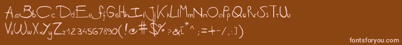 Antipirinahandscript Font – Pink Fonts on Brown Background