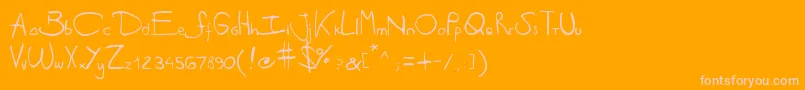 Antipirinahandscript Font – Pink Fonts on Orange Background