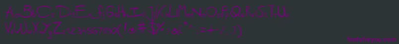 Шрифт Antipirinahandscript – фиолетовые шрифты на чёрном фоне