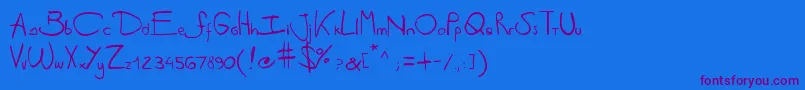 Шрифт Antipirinahandscript – фиолетовые шрифты на синем фоне