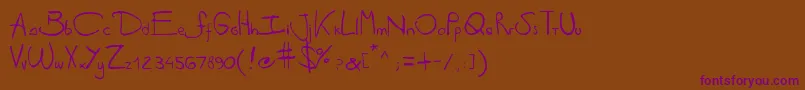 Шрифт Antipirinahandscript – фиолетовые шрифты на коричневом фоне