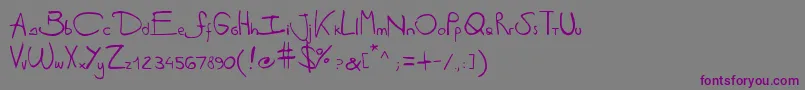 Шрифт Antipirinahandscript – фиолетовые шрифты на сером фоне