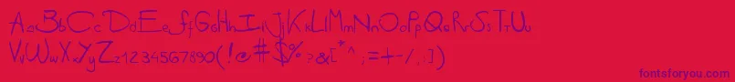 Шрифт Antipirinahandscript – фиолетовые шрифты на красном фоне