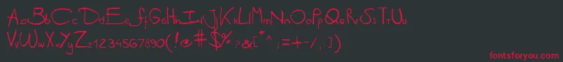 Antipirinahandscript-Schriftart – Rote Schriften auf schwarzem Hintergrund