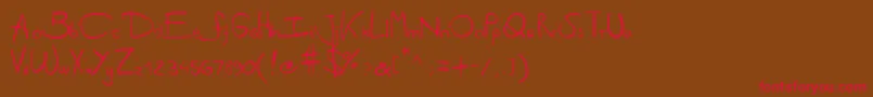 Шрифт Antipirinahandscript – красные шрифты на коричневом фоне