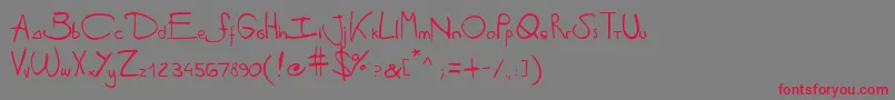 Шрифт Antipirinahandscript – красные шрифты на сером фоне