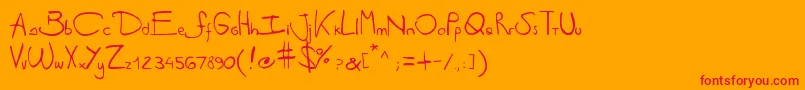 Шрифт Antipirinahandscript – красные шрифты на оранжевом фоне