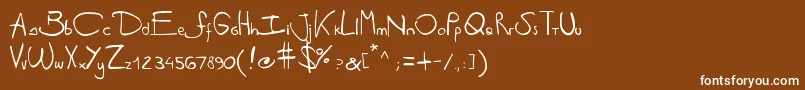 フォントAntipirinahandscript – 茶色の背景に白い文字
