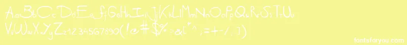 フォントAntipirinahandscript – 黄色い背景に白い文字