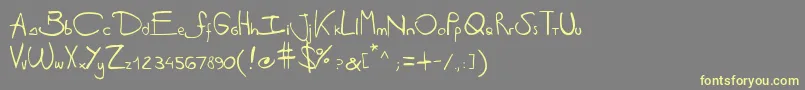 Шрифт Antipirinahandscript – жёлтые шрифты на сером фоне