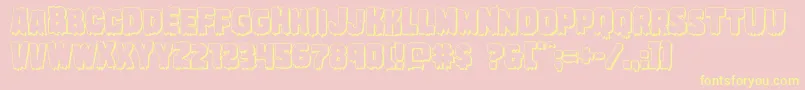 Marshthing3D Font – Yellow Fonts on Pink Background