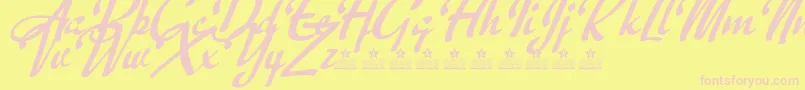 ClarificationPersonalUse-Schriftart – Rosa Schriften auf gelbem Hintergrund