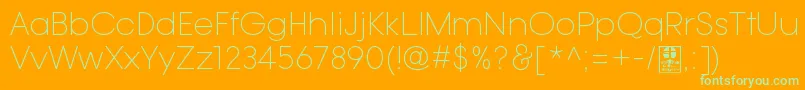 TypoGotikaLightDemo Font – Green Fonts on Orange Background