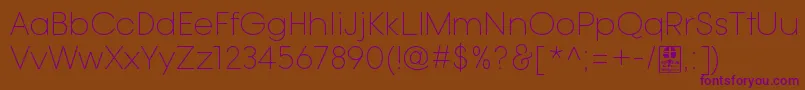 TypoGotikaLightDemo Font – Purple Fonts on Brown Background