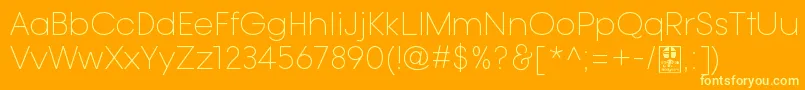 TypoGotikaLightDemo Font – Yellow Fonts on Orange Background