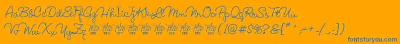 LucemitaFontFfp Font – Blue Fonts on Orange Background