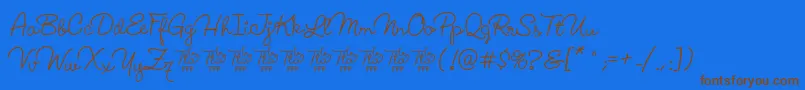 LucemitaFontFfp Font – Brown Fonts on Blue Background