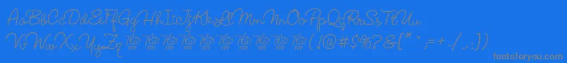 LucemitaFontFfp-Schriftart – Graue Schriften auf blauem Hintergrund