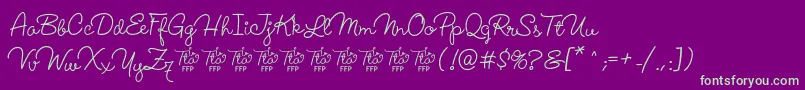 LucemitaFontFfp Font – Green Fonts on Purple Background