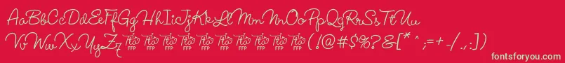 LucemitaFontFfp-fontti – vihreät fontit punaisella taustalla