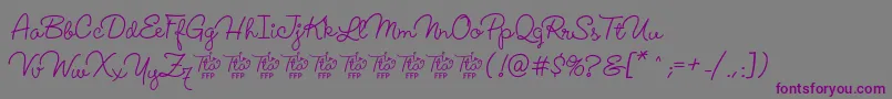 フォントLucemitaFontFfp – 紫色のフォント、灰色の背景