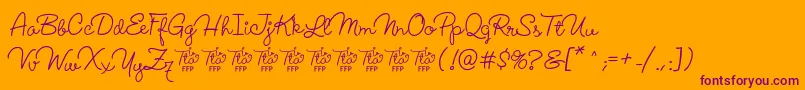 LucemitaFontFfp Font – Purple Fonts on Orange Background
