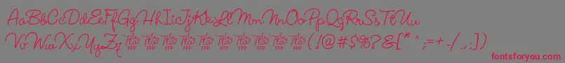 LucemitaFontFfp Font – Red Fonts on Gray Background