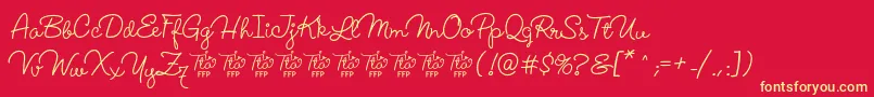 LucemitaFontFfp Font – Yellow Fonts on Red Background