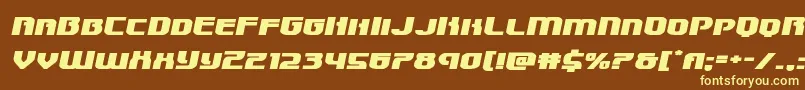 Speedwagonxtraexpandital-fontti – keltaiset fontit ruskealla taustalla