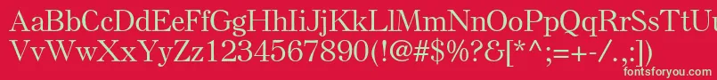 フォントElsenplstdMedium – 赤い背景に緑の文字