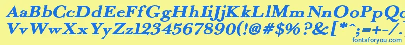 FradexI Font – Blue Fonts on Yellow Background