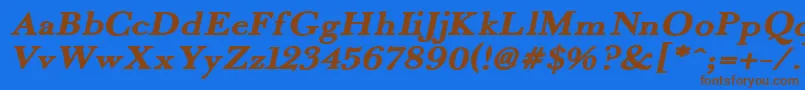 Шрифт FradexI – коричневые шрифты на синем фоне