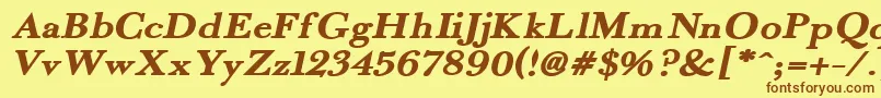 Шрифт FradexI – коричневые шрифты на жёлтом фоне