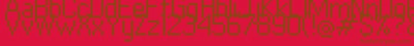 Fonte Copy1055 – fontes marrons em um fundo vermelho