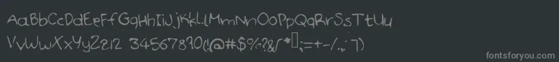 Fonte Handdoodle – fontes cinzas em um fundo preto