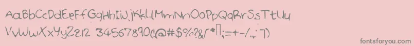 Handdoodle Font – Gray Fonts on Pink Background