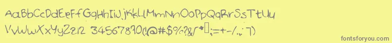 Handdoodle Font – Gray Fonts on Yellow Background