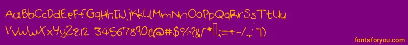 Handdoodle Font – Orange Fonts on Purple Background