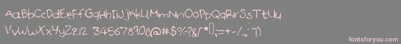 Handdoodle Font – Pink Fonts on Gray Background