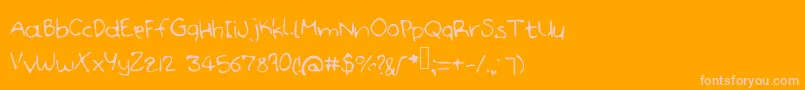 Handdoodle Font – Pink Fonts on Orange Background