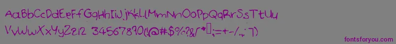 Handdoodle Font – Purple Fonts on Gray Background