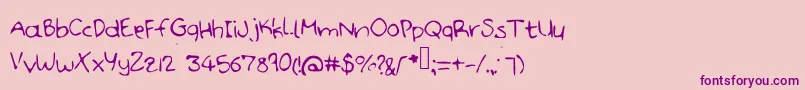 Handdoodle Font – Purple Fonts on Pink Background