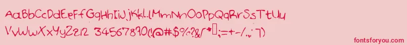 Handdoodle Font – Red Fonts on Pink Background