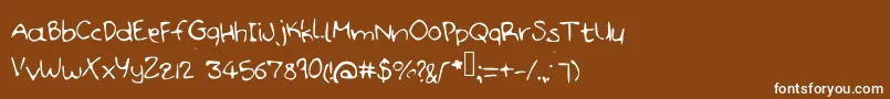 Handdoodle Font – White Fonts on Brown Background