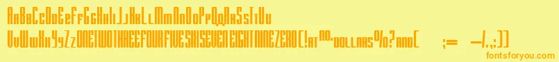 RadarByDougSheets Font – Orange Fonts on Yellow Background