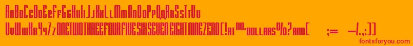 フォントRadarByDougSheets – オレンジの背景に赤い文字