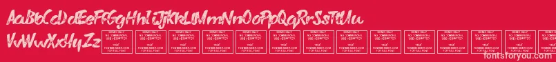Fonte VarysharkyRegular – fontes rosa em um fundo vermelho