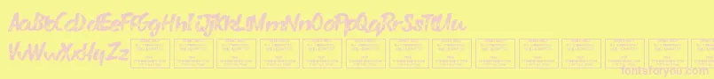 VarysharkyRegular Font – Pink Fonts on Yellow Background